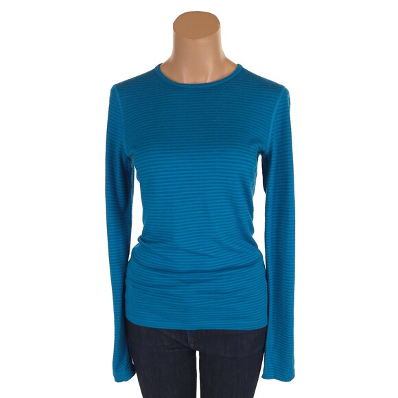 Icebreaker Bodyfit 200 Oasis Long Sleeve Crewe Stripe Thermal T-Shirt S Womens - Picture 2 of 9